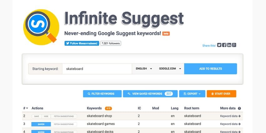 Infinite suggest for how to write a blog post topics